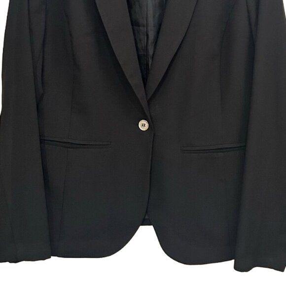 Guess Black Blazer L – Classic Workwear Jacket Gold Button Formal Office Chic - Picture 3 of 12